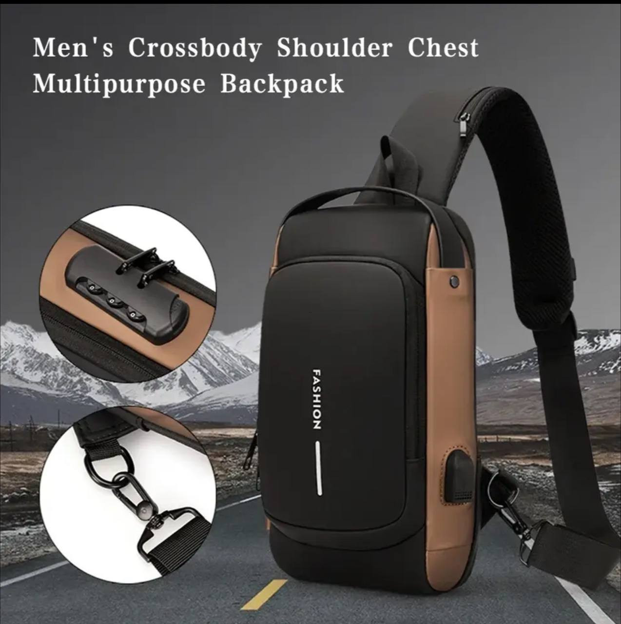 ANTI-THEFT MULTIFUNCTION WATERPROOF TRAVEL PACK MESSENGER CROSSBODY UNISEX BAG  (SLING CREST BAG)